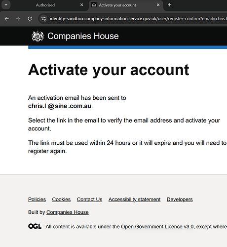 Sandbox register msg